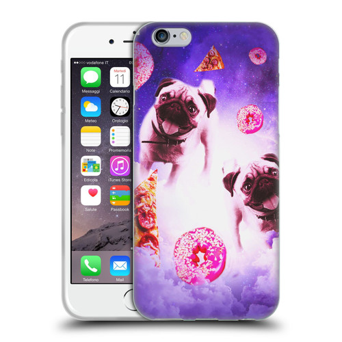 Random Galaxy Mixed Designs Pugs Pizza & Donut Soft Gel Case for Apple iPhone 6 / iPhone 6s