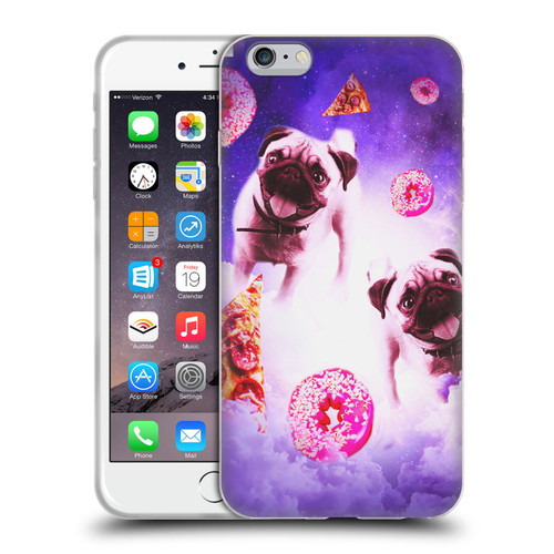 Random Galaxy Mixed Designs Pugs Pizza & Donut Soft Gel Case for Apple iPhone 6 Plus / iPhone 6s Plus