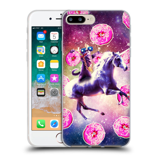 Random Galaxy Mixed Designs Thug Cat Riding Unicorn Soft Gel Case for Apple iPhone 7 Plus / iPhone 8 Plus