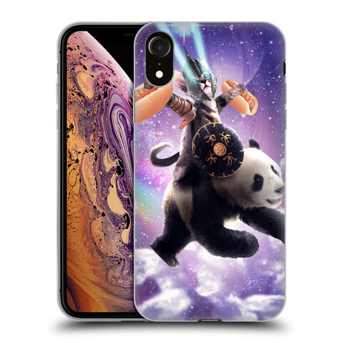 Random Galaxy Mixed Designs Warrior Cat Riding Panda Soft Gel Case for Apple iPhone XR