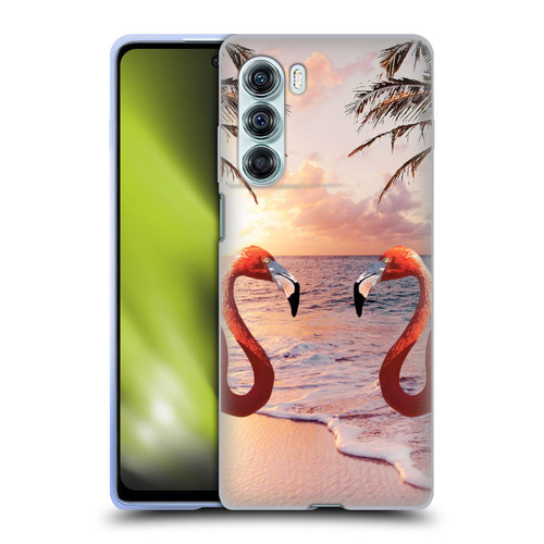 Random Galaxy Mixed Designs Flamingos & Palm Trees Soft Gel Case for Motorola Edge S30 / Moto G200 5G