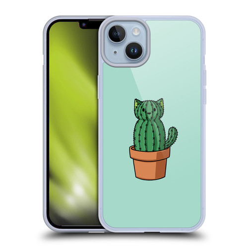 Beth Wilson Doodlecats Cactus Soft Gel Case for Apple iPhone 14 Plus