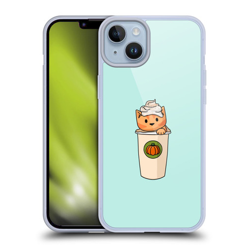 Beth Wilson Doodlecats Pumpkin Spice Latte Soft Gel Case for Apple iPhone 14 Plus