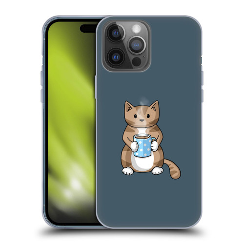 Beth Wilson Doodlecats Coffee Drinking Soft Gel Case for Apple iPhone 14 Pro Max