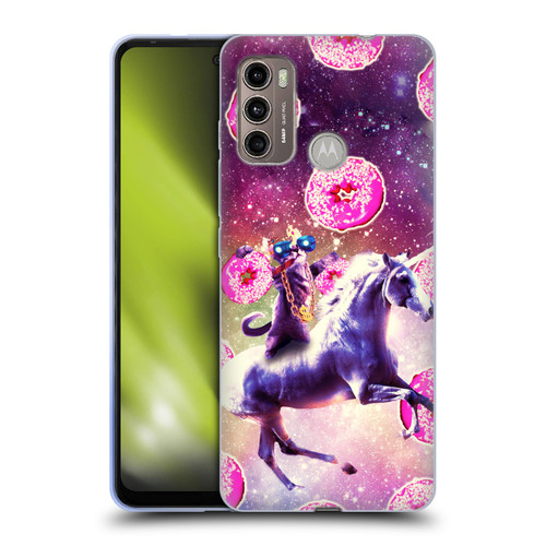 Random Galaxy Mixed Designs Thug Cat Riding Unicorn Soft Gel Case for Motorola Moto G60 / Moto G40 Fusion