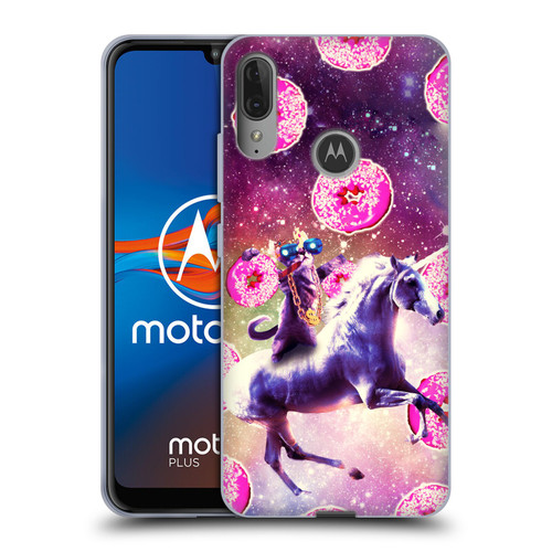 Random Galaxy Mixed Designs Thug Cat Riding Unicorn Soft Gel Case for Motorola Moto E6 Plus