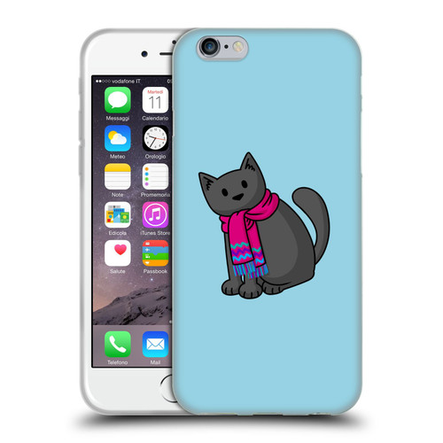 Beth Wilson Doodlecats Cold In A Scarf Soft Gel Case for Apple iPhone 6 / iPhone 6s