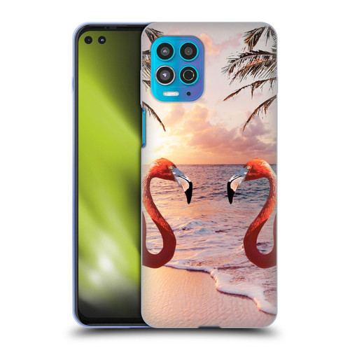 Random Galaxy Mixed Designs Flamingos & Palm Trees Soft Gel Case for Motorola Moto G100