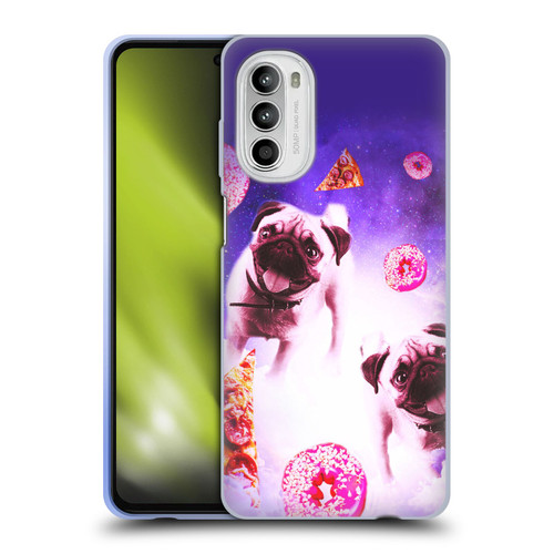 Random Galaxy Mixed Designs Pugs Pizza & Donut Soft Gel Case for Motorola Moto G52