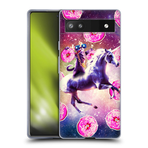 Random Galaxy Mixed Designs Thug Cat Riding Unicorn Soft Gel Case for Google Pixel 6a