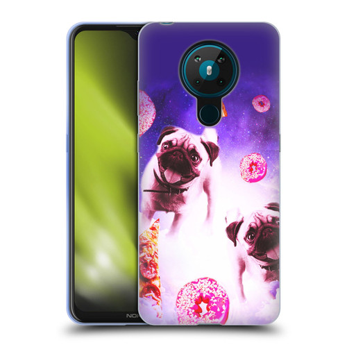 Random Galaxy Mixed Designs Pugs Pizza & Donut Soft Gel Case for Nokia 5.3