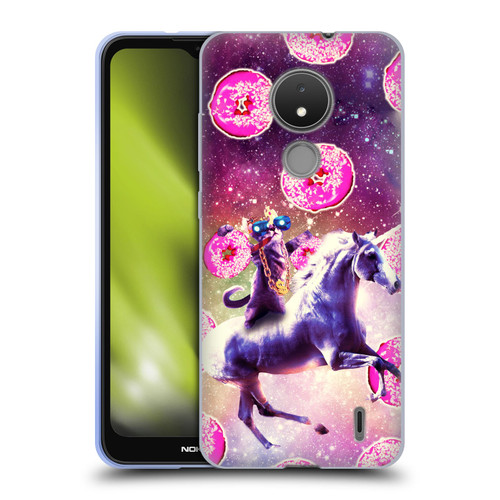 Random Galaxy Mixed Designs Thug Cat Riding Unicorn Soft Gel Case for Nokia C21