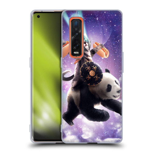 Random Galaxy Mixed Designs Warrior Cat Riding Panda Soft Gel Case for OPPO Find X2 Pro 5G