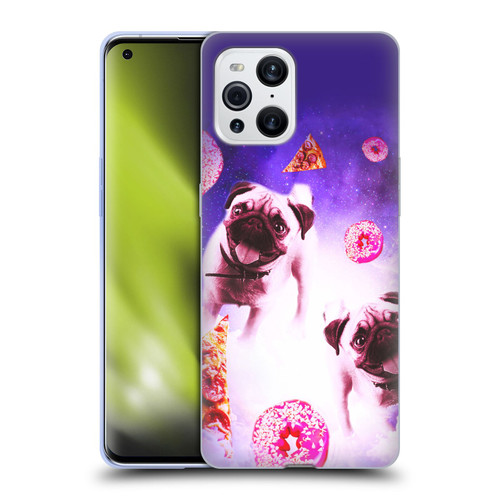Random Galaxy Mixed Designs Pugs Pizza & Donut Soft Gel Case for OPPO Find X3 / Pro