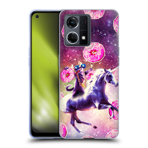 Random Galaxy Mixed Designs Thug Cat Riding Unicorn Soft Gel Case for OPPO Reno8 4G