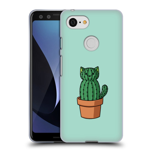 Beth Wilson Doodlecats Cactus Soft Gel Case for Google Pixel 3