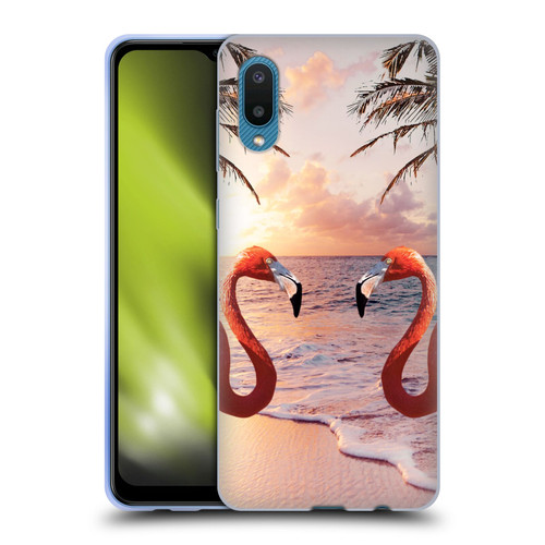 Random Galaxy Mixed Designs Flamingos & Palm Trees Soft Gel Case for Samsung Galaxy A02/M02 (2021)