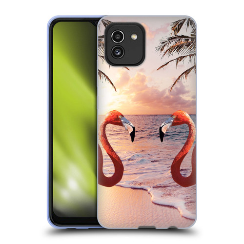 Random Galaxy Mixed Designs Flamingos & Palm Trees Soft Gel Case for Samsung Galaxy A03 (2021)