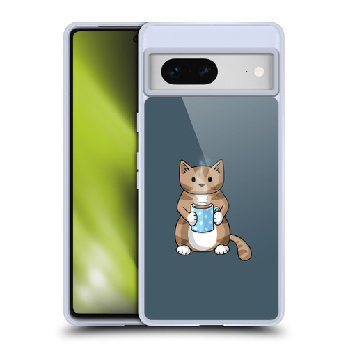Beth Wilson Doodlecats Coffee Drinking Soft Gel Case for Google Pixel 7
