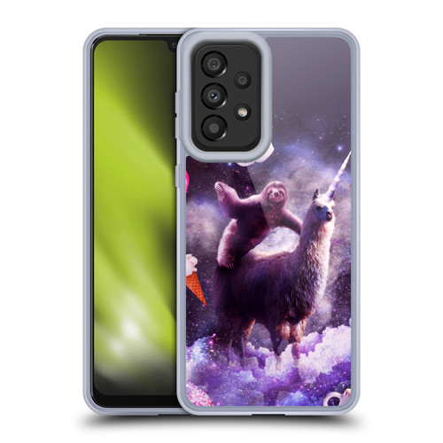 Random Galaxy Mixed Designs Sloth Riding Unicorn Soft Gel Case for Samsung Galaxy A33 5G (2022)