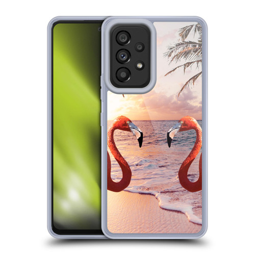 Random Galaxy Mixed Designs Flamingos & Palm Trees Soft Gel Case for Samsung Galaxy A53 5G (2022)