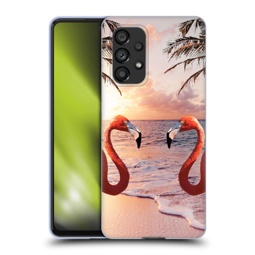 Random Galaxy Mixed Designs Flamingos & Palm Trees Soft Gel Case for Samsung Galaxy A53 5G (2022)