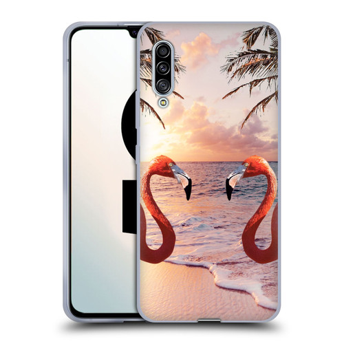 Random Galaxy Mixed Designs Flamingos & Palm Trees Soft Gel Case for Samsung Galaxy A90 5G (2019)