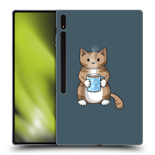 Beth Wilson Doodlecats Coffee Drinking Soft Gel Case for Samsung Galaxy Tab S8 Ultra