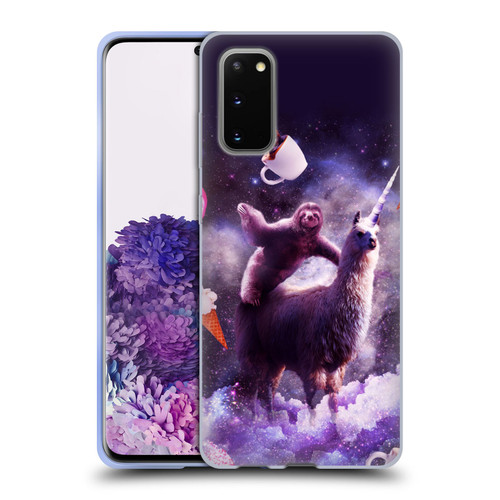 Random Galaxy Mixed Designs Sloth Riding Unicorn Soft Gel Case for Samsung Galaxy S20 / S20 5G