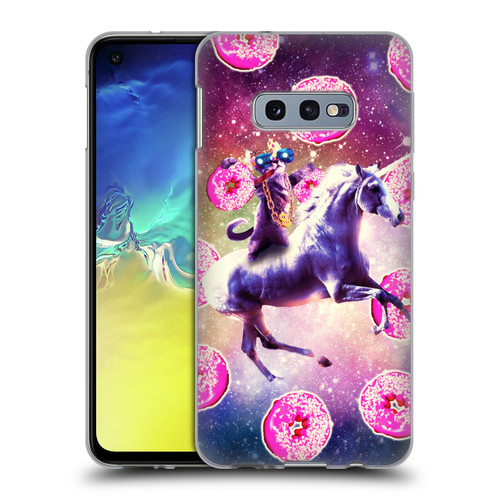Random Galaxy Mixed Designs Thug Cat Riding Unicorn Soft Gel Case for Samsung Galaxy S10e