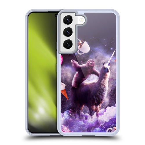 Random Galaxy Mixed Designs Sloth Riding Unicorn Soft Gel Case for Samsung Galaxy S22 5G