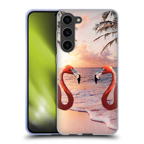 Random Galaxy Mixed Designs Flamingos & Palm Trees Soft Gel Case for Samsung Galaxy S23+ 5G