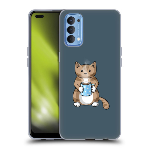 Beth Wilson Doodlecats Coffee Drinking Soft Gel Case for OPPO Reno 4 5G