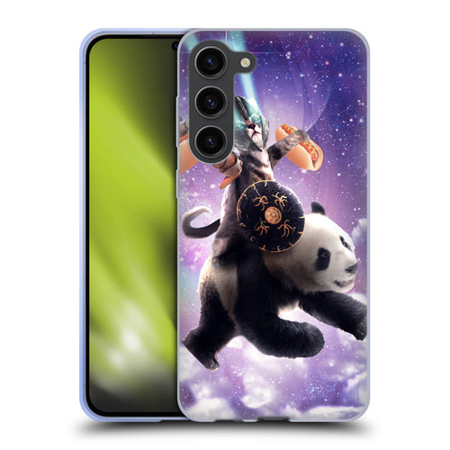 Random Galaxy Mixed Designs Warrior Cat Riding Panda Soft Gel Case for Samsung Galaxy S23+ 5G