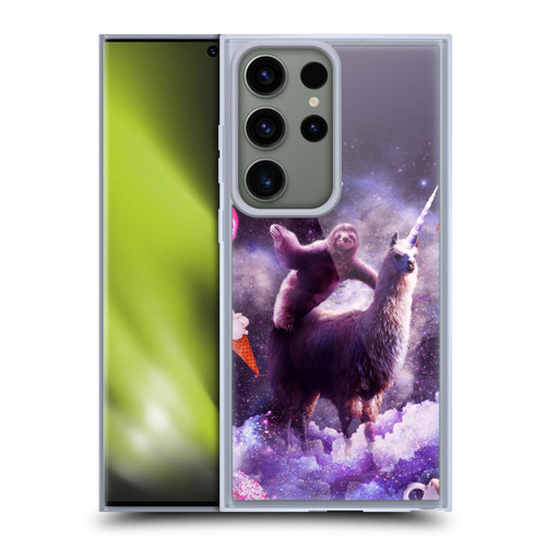 Random Galaxy Mixed Designs Sloth Riding Unicorn Soft Gel Case for Samsung Galaxy S23 Ultra 5G