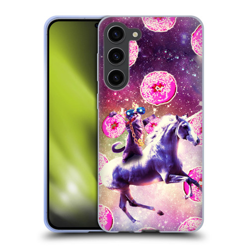 Random Galaxy Mixed Designs Thug Cat Riding Unicorn Soft Gel Case for Samsung Galaxy S23+ 5G