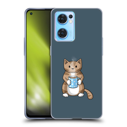 Beth Wilson Doodlecats Coffee Drinking Soft Gel Case for OPPO Reno7 5G / Find X5 Lite