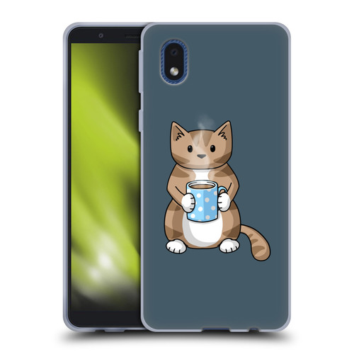 Beth Wilson Doodlecats Coffee Drinking Soft Gel Case for Samsung Galaxy A01 Core (2020)