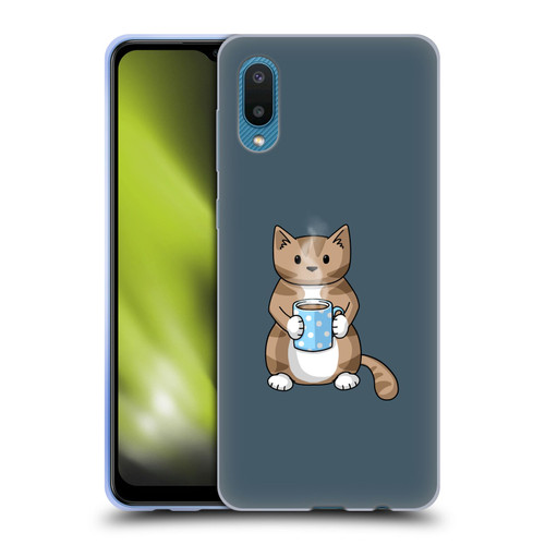 Beth Wilson Doodlecats Coffee Drinking Soft Gel Case for Samsung Galaxy A02/M02 (2021)