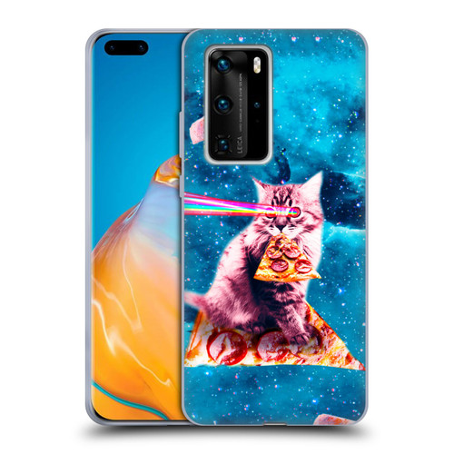 Random Galaxy Space Cat Lazer Eye & Pizza Soft Gel Case for Huawei P40 Pro / P40 Pro Plus 5G