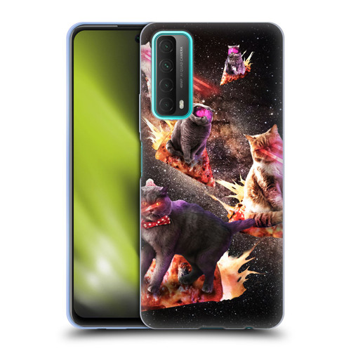 Random Galaxy Space Cat Fire Pizza Soft Gel Case for Huawei P Smart (2021)