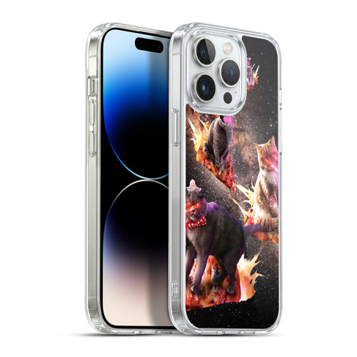 Random Galaxy Space Cat Fire Pizza Soft Gel Case for Apple iPhone 13 Pro Max & MagSafe