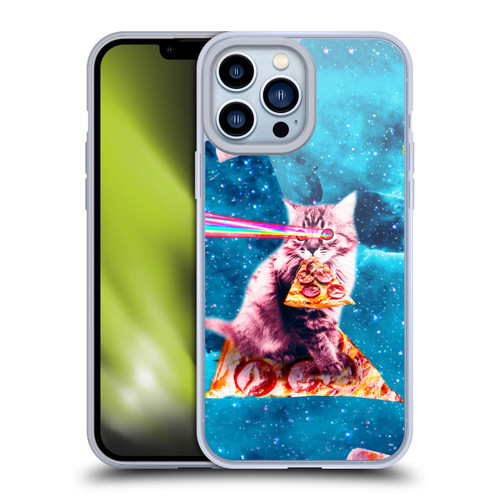Random Galaxy Space Cat Lazer Eye & Pizza Soft Gel Case for Apple iPhone 13 Pro Max