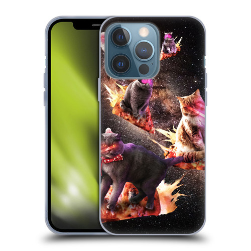 Random Galaxy Space Cat Fire Pizza Soft Gel Case for Apple iPhone 13 Pro
