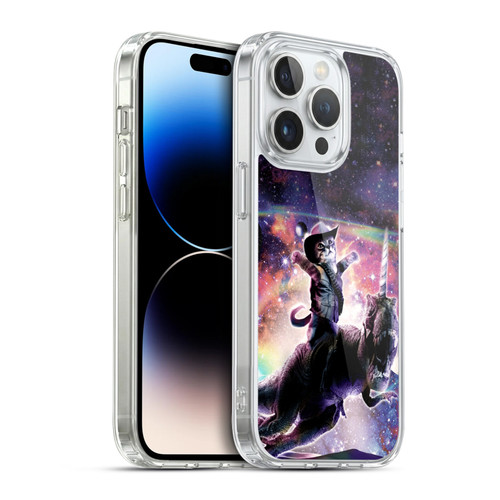 Random Galaxy Space Cat Dinosaur Unicorn Soft Gel Case for Apple iPhone 14 Pro & MagSafe