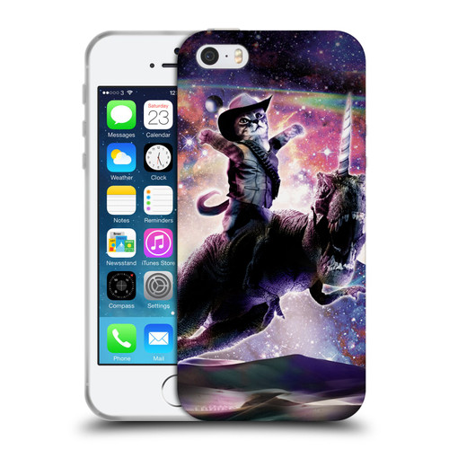 Random Galaxy Space Cat Dinosaur Unicorn Soft Gel Case for Apple iPhone 5 / 5s / iPhone SE 2016