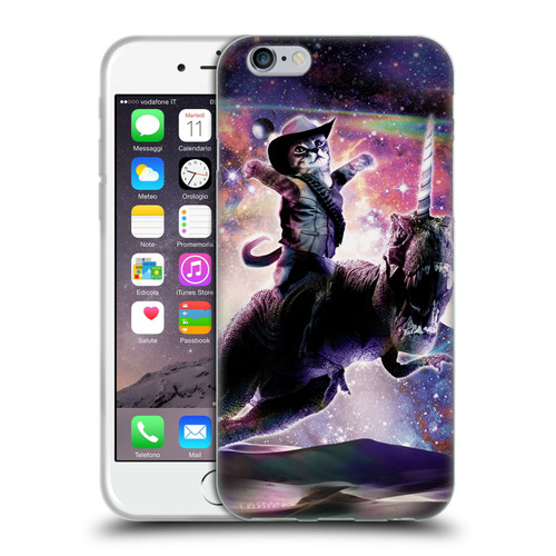 Random Galaxy Space Cat Dinosaur Unicorn Soft Gel Case for Apple iPhone 6 / iPhone 6s
