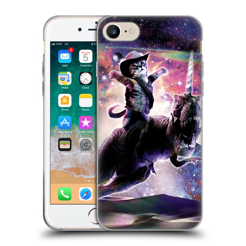 Random Galaxy Space Cat Dinosaur Unicorn Soft Gel Case for Apple iPhone 7 / 8 / SE 2020 & 2022