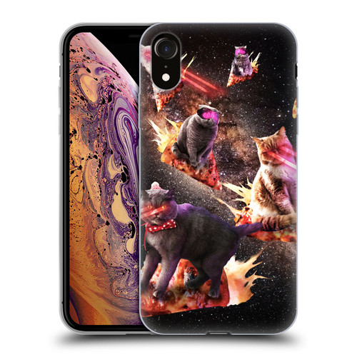 Random Galaxy Space Cat Fire Pizza Soft Gel Case for Apple iPhone XR