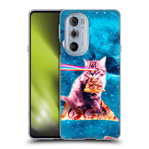 Random Galaxy Space Cat Lazer Eye & Pizza Soft Gel Case for Motorola Edge X30